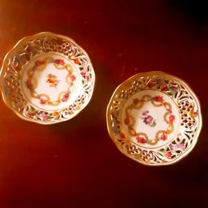 2 Vintage Dresden Schumann Saucers